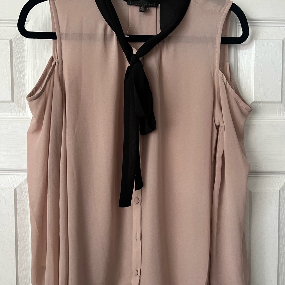 Luca couture sz small cold shoulder button up blouse